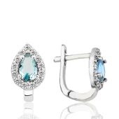 Gümüş Turkuaz Taşlı Damla J Kadın Küpe SL5655 thumbnail 2