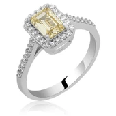 Gümüş Sarı Baget Taşlı Kadın Yüzük SL5389 thumbnail 1