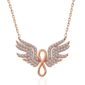 Gümüş Rose Melek Kanadı Sonsuzluk Kadın Kolye SL5323 thumbnail 5