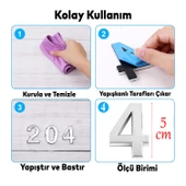 Yapışkanlı Kapı Numarası Küçük Boy 50 mm 5 cm Numara 4 Rakam Dört Sayısı Krom Renk Numaralar 1 Adet thumbnail 2