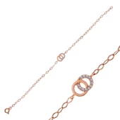 Gümüş Rose Birleşik Halkalar Kadın Bileklik SL5359 - 2