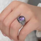Gümüş Lila Zirkon Taşlı Çocuk Erkek Yüzük  SL5295 - 3