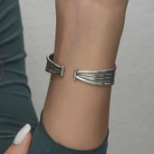 Gümüş Eskitme Desenli Kadın Bilezik SL4965 thumbnail 8