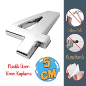 Yapışkanlı Kapı Numarası Küçük Boy 50 mm 5 cm Numara 4 Rakam Dört Sayısı Krom Renk Numaralar 1 Adet thumbnail 1
