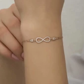 Gümüş Rose Sonsuzluk Kadın Bileklik - 8