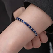 Gümüş Mavi Taşlı Su Yolu Kadın Bileklik SL6067 thumbnail 2