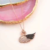 Gümüş Rose Kuğu Kadın Kolye SL5966 thumbnail 2