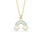 Gümüş Gold Gökkuşağı Kadın Kolye SL5775 thumbnail 5