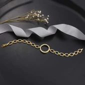 Gümüş Çeyrek Takılabilen Altın Kaplama Kadın Bileklik  SL6235 thumbnail 2