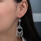 Gümüş Telkari Sallantılı Kadın Küpe  SL6242 thumbnail 2