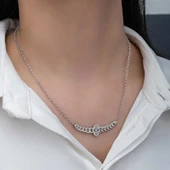 Gümüş Gurmet Zincirli Fatma Ana Eli Baget Taşlı Kadın Kolye SL6163 thumbnail 5