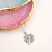 Gümüş Dört Yapraklı Yonca Kadın Kolye  SL5968 thumbnail 2