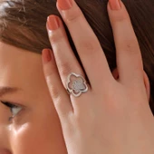 ​Gümüş Çiçek Desenli Kadın Yüzük  SL6197 thumbnail 2