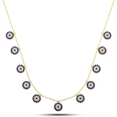 Gümüş Gold Nazarlı Şans Kadın Kolye  SL5905 thumbnail 1