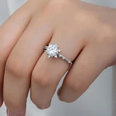 ​Gümüş Çiçek Desenli Kadın Yüzük SL6154 thumbnail 2