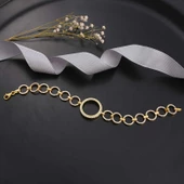 Gümüş Çeyrek Takılabilen Altın Kaplama Kadın Bileklik  SL6234 thumbnail 2