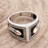 ​Gümüş Motifli Erkek Yüzük SL5957 thumbnail 4