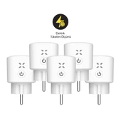 Xenon Smart Enerji Ölçümlü Akım Korumalı Akıllı Priz 5'li Seti, ON/OFF Mobil Kontrol - 1