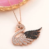 Gümüş Rose Kuğu Kadın Kolye SL5966 thumbnail 3