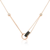 Gümüş Rose İç İçe Geçmiş Halka Kolye SL5924 - 1