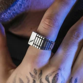 Gümüş Desenli Erkek Yüzük  SL5781 thumbnail 4