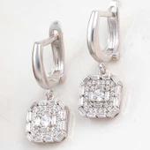 Gümüş Kare Zirkon Taşlı Kadın Küpe  SL6228 thumbnail 1