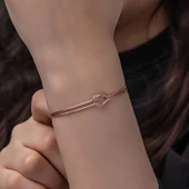 Gümüş Rose Aşk Düğüm Kadın Bileklik SL6061 thumbnail 3