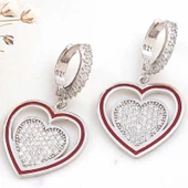 ​Gümüş Sallantılı Kalp Kadın Küpe  SL6181 thumbnail 3