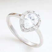 Gümüş Damla Zirkon Taşlı Kadın Yüzük SL6216 thumbnail 3