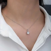 ​Gümüş Çiçek Desenli Kadın Kolye SL6155 thumbnail 4