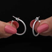 Gümüş Kalemli Halka Kadın Küpe SL6678 thumbnail 5