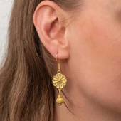 ​Gümüş Gold Sallantılı Trabzon Kazaz Kadın Küpe SL7283 thumbnail 3