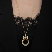 Gümüş Gold Kaplama Çeyrek Altın Takılabilen Kadın Kolye thumbnail 6