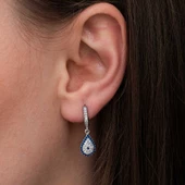 Gümüş Sallantılı Damla Nazar Kadın Küpe thumbnail 2