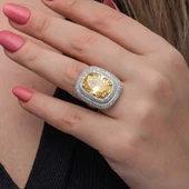 Gümüş Sitrin Taşlı Kadın Yüzük SL6829 thumbnail 8