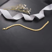 Gümüş Gold Pullu Zincir Kadın Bileklik - 6
