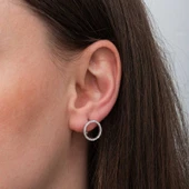 Gümüş Yuvarlak Kadın Küpe SL6690 thumbnail 3