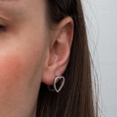 Gümüş Kalpli Kadın Küpe  SL6682 thumbnail 4