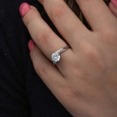 Gümüş Tek Taş Kadın Yüzük  SL6855 thumbnail 7