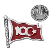 Gümüş Ay Yıldız 100.Yıl Rozet SL7122 - 1