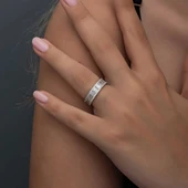 Gümüş Sıralı Baget Taşlı Kadın Yüzük  SL6260 thumbnail 8