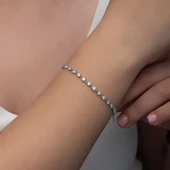 Gümüş Zirkon Taşlı Kadın Bileklik  SL6344 - 6
