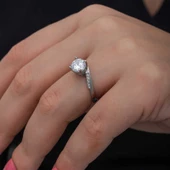 Gümüş Tek Taş Kadın Yüzük  SL6855 thumbnail 5