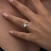 Gümüş Tek Taş Kadın Yüzük  SL6278 thumbnail 4