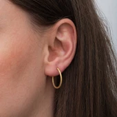 Gümüş Gold Kalemli Halka Kadın Küpe SL6679 thumbnail 7