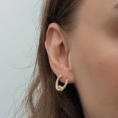 Gümüş Gold Tektaş Halka Kadın Çivili Küpe SL6598 thumbnail 7