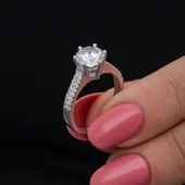 Gümüş Tek Taş Kadın Yüzük  SL6874 thumbnail 3