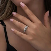 Gümüş Baget Taşlı Kadın Yüzük  SL6267 thumbnail 8