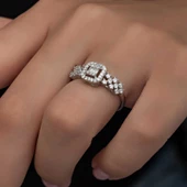 Gümüş Baget Taşlı Kadın Yüzük  SL6267 thumbnail 1