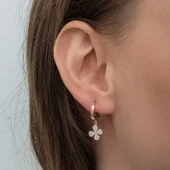 ​Gümüş Rose Sallantılı Yonca Kadın Küpe SL6588 thumbnail 2